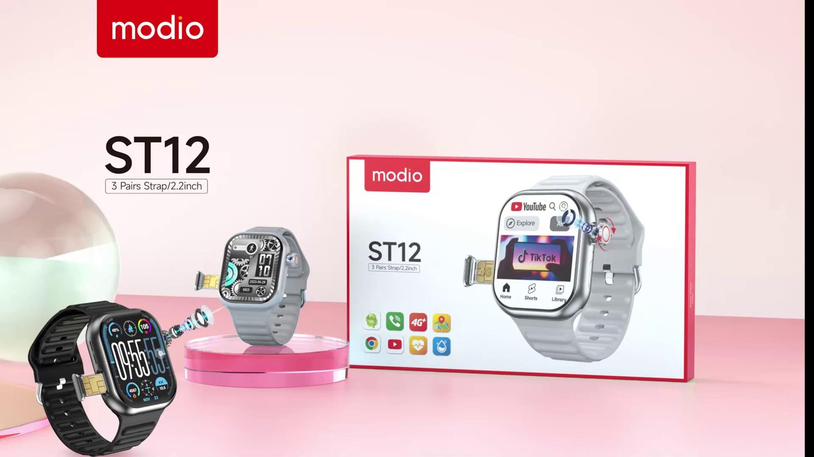 Montre Connectée Modio ST12 (5G Android) - vue réelle 2