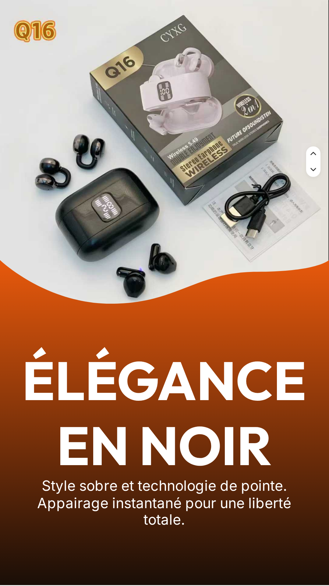 Ecouteurs Modernes Q16 2 en 1 - Meilleurs ecouteurs de l'année