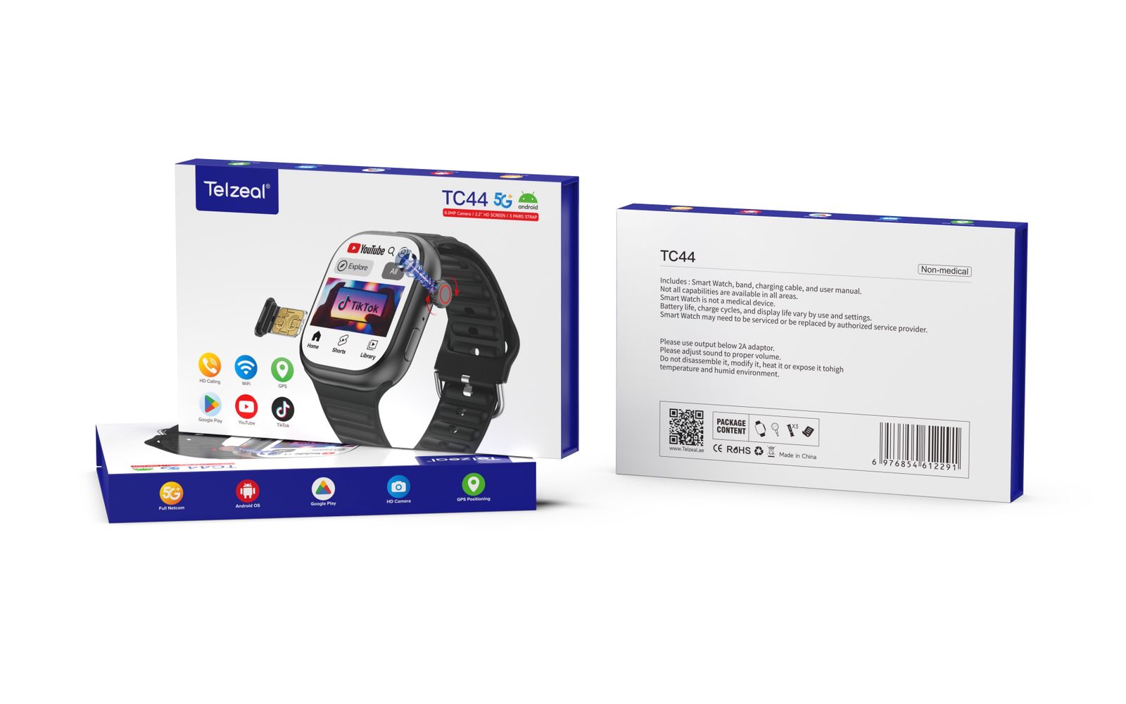 Montre Connectée Telzeal TC44 (5G Android) - vue réelle 3
