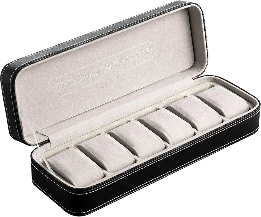 boîte de rangement et étui de voyagepour montres à 6 emplacements