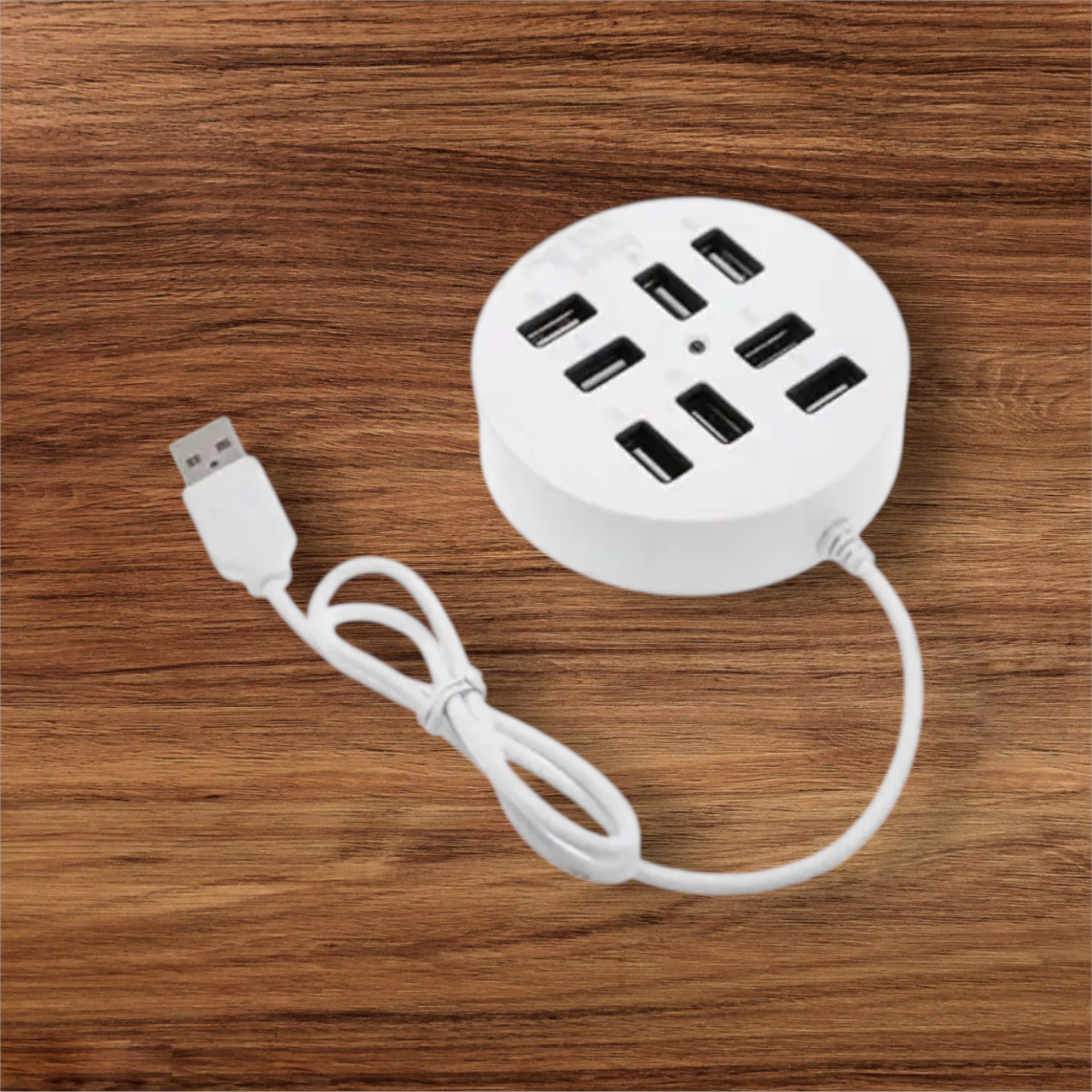 Hub USB 8 ports de forme circulaire, compatible avec la norme USB 2.0