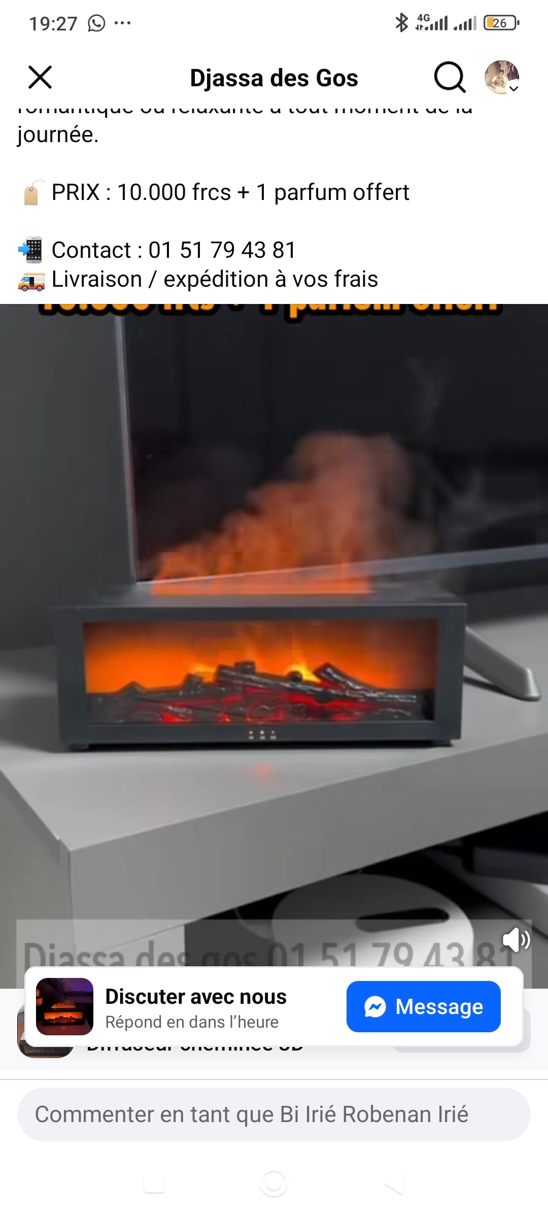 Machine d'aromathérapie à flamme de simulation de cheminée