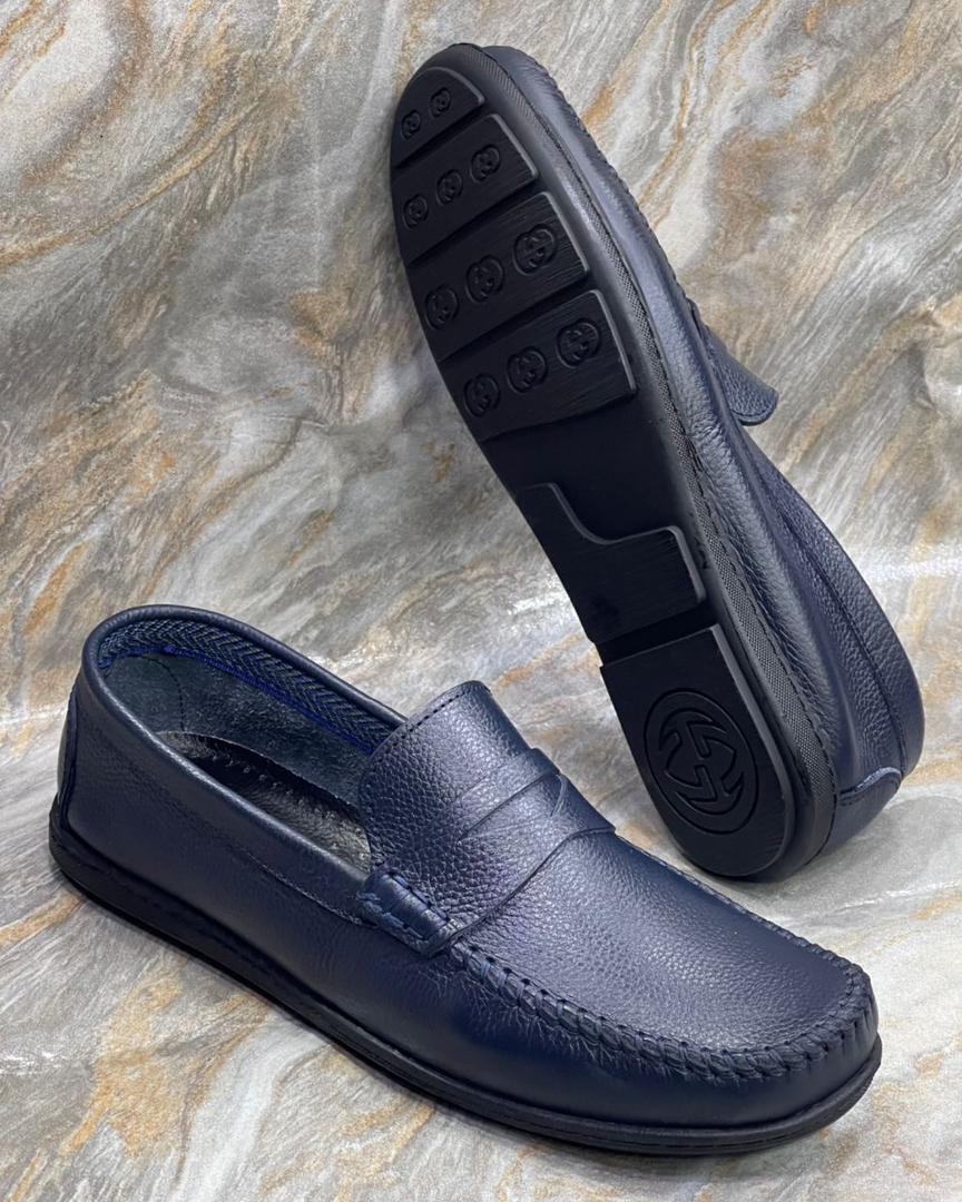 Mocassin pour homme en cuir véritable de haute qualité