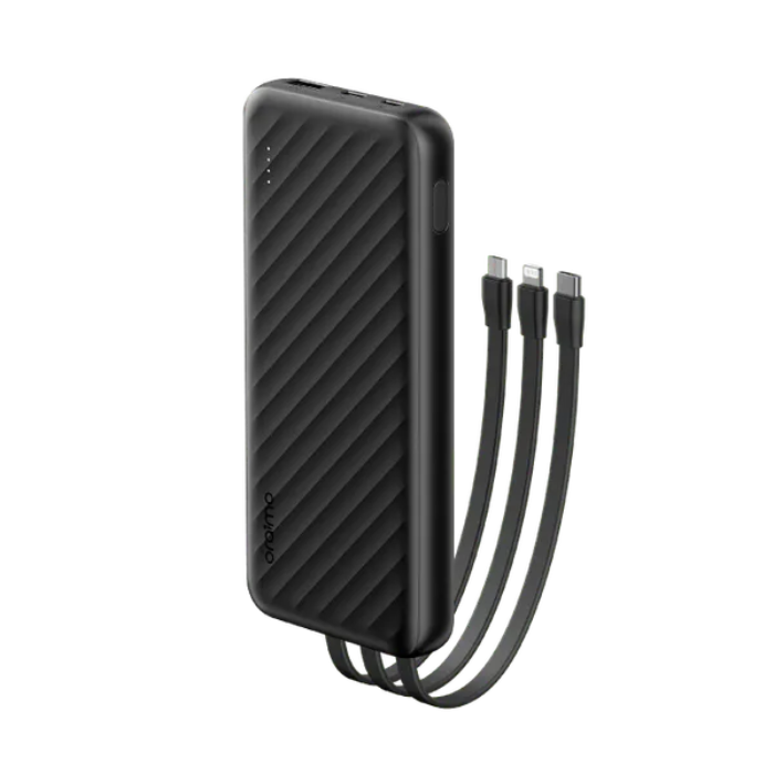 oraimo Slice Link 10000mAh 12W Charge rapide 3 en 1 Banque d'alimentation portable avec câble Lightning et Type-C et Micro USB intégrés
