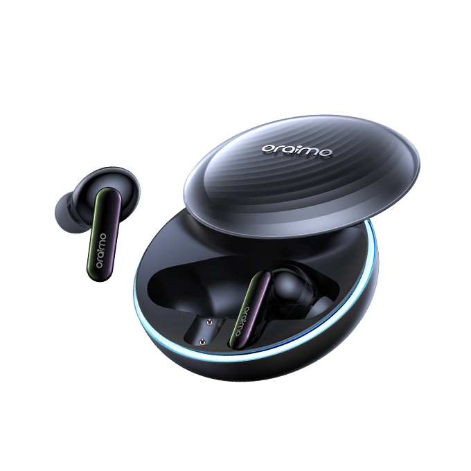 oraimo SpaceBuds Ecouteurs à réduction de bruit ANC 50dB avec personnalisation des commandes vocales et de l'effet lumineux